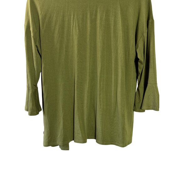 Kim Rogers Open Front Cardigan Olive Green Bell Sleeve Size M New - Picture 6 of 8